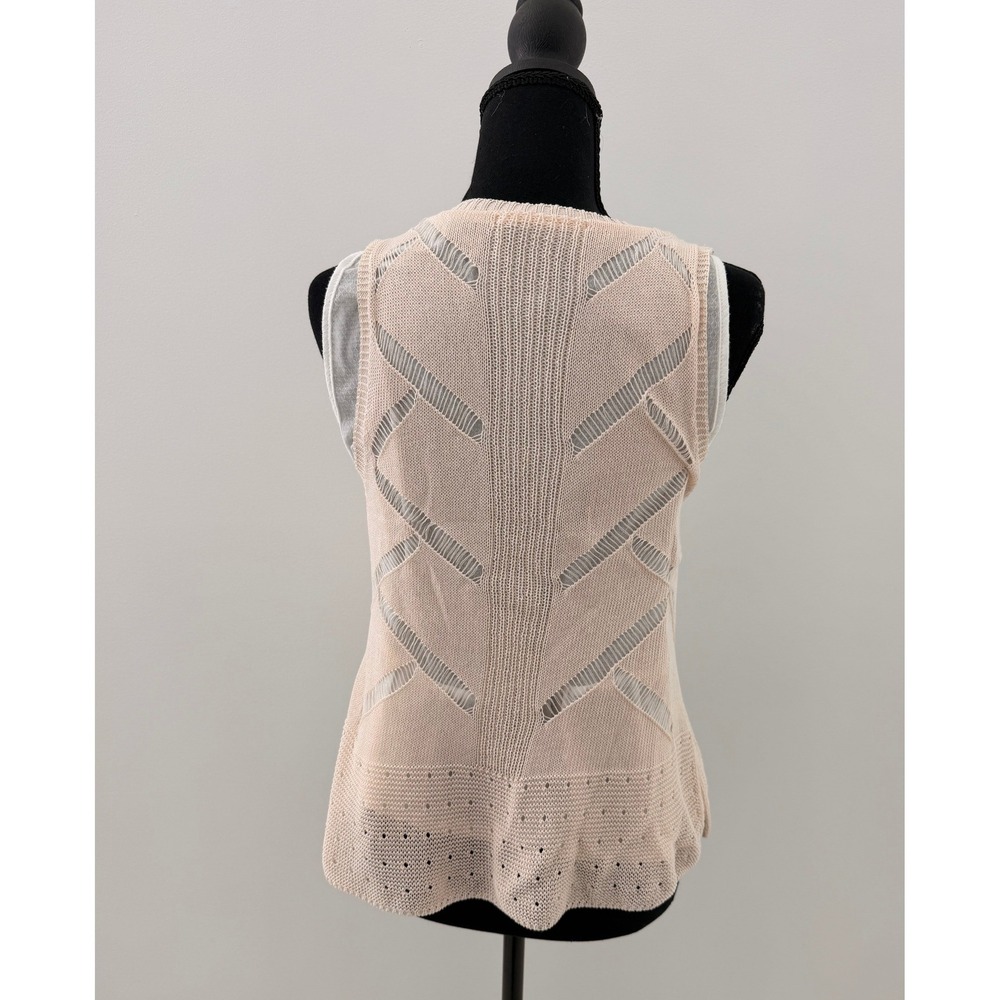 Anthropologie Neutral Pointelle Knit Soft Girl Coastal Tank Sunday in Brooklyn S - Picture 2 of 7
